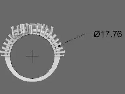  Leo Pizzo band ring with diamonds 3D print model