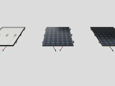 Black Framed Solar Panel 100W 1010x670x25mm 3D model
