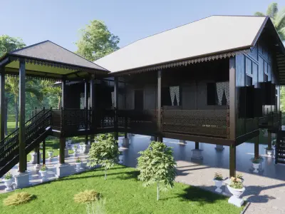 Terengganu Traditional House of Malaysia 3D model