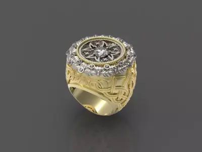 MAN RING MALTIC CROSS N -181 3D print model