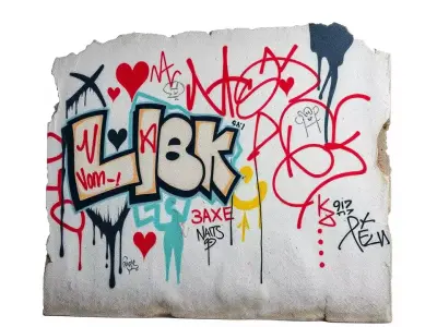 Urban Graffiti Wall model pack Low-poly 3D model