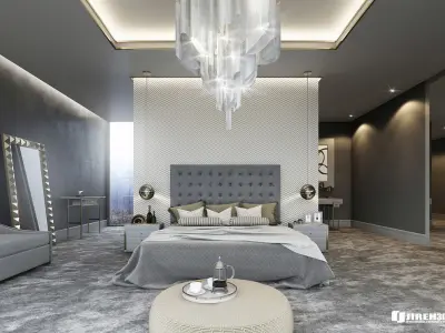 VRay - C4D Scene files - Modern Classic Bedroom Interior Scene 3D model