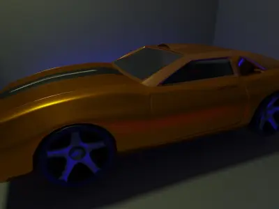 LOWPOLY 3D CAR orange Low-poly 3D model