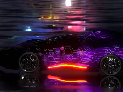 Avax - Cyberpunk car - 5k polygons - TWO 4K textures included Low-poly 3D model