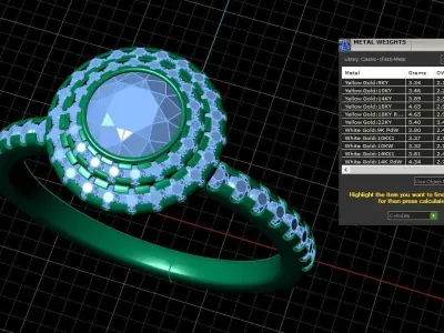 Solitaire engagement ring 3D print model 23