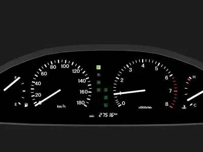 MeterModelofToyota20Celsior Lexus LS 400 Low-poly 3D model