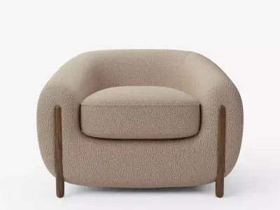 Lyla Chair-Sheepskin Camel 3D model