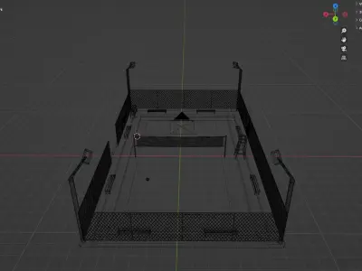 Low Poly Volleyball Scene Low-poly 3D model