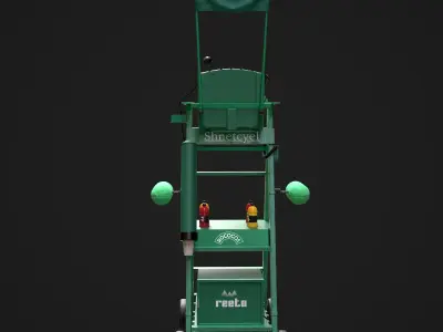 Umpire Chair Low-poly 3D model