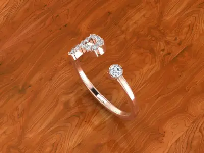 Jewelry Alphabet Ring P 3D print model