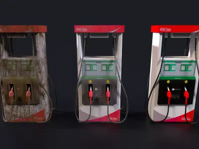 Fuel station pump 3D Low-poly 3D model