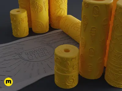 Summer Texture Rollers Free 3D print model