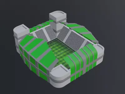 Football Stadium - Green Low-poly 3D model