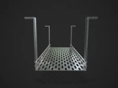 Modular Overhead Industrial Cable Tray Low-poly 3D model