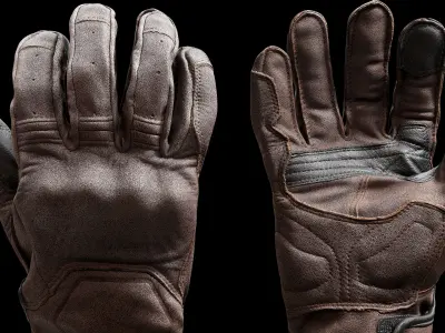 Motor Gloves 009 Low-poly 3D model