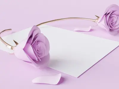 rose and paper Low-poly 3D model