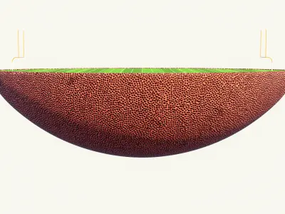 American Football Half Ball And Football Field 3D model