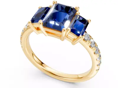 Pandora Sapphire Ring Free 3D print model