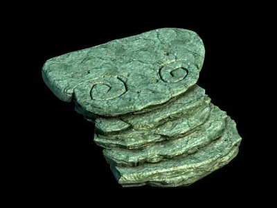 Stone with face 3D model