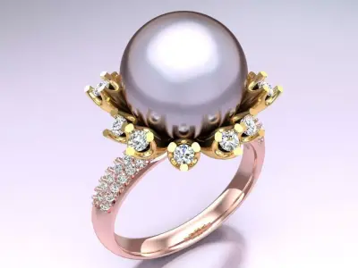 Pearl Ring - Womens Rings  - N415301 3D print model