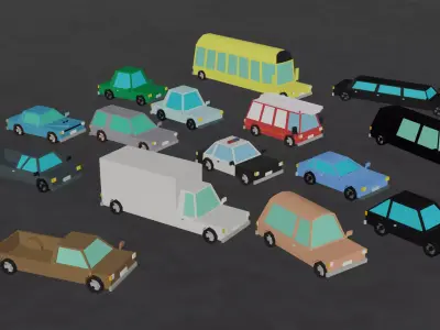 CARS low poly  Low-poly 3D model