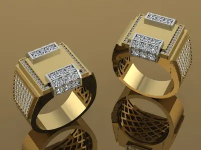 Man Ring Gold  3D print model