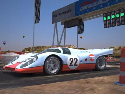 Porsche 917K 22 Gulf - 24h Le Mans 1970 3D model