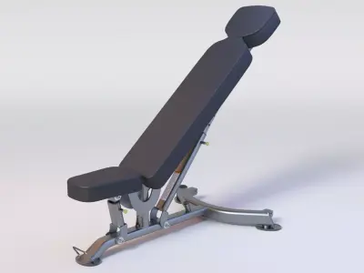FLAT-INCLINE BENCH - Professional 3D Gym Model Low-poly 3D model