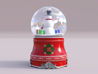 Snow Globe Christmas Low-poly 3D model