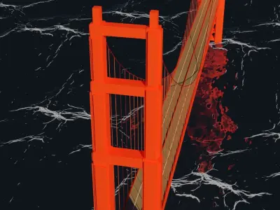 Bridge golden gate in san francisco 3D model