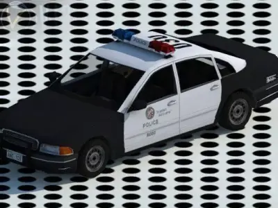 police car lowpoly Free low-poly 3D model