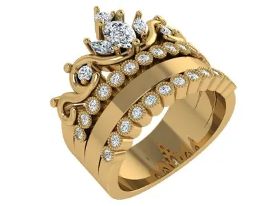 Bezel Setting Ornamental Ring 4447 3D print model
