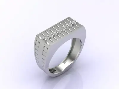 Print Ready STL 3DM  Gents Rings Diamond Men Ring  3D print model