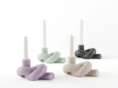modern candel holder nodo knot 3D model