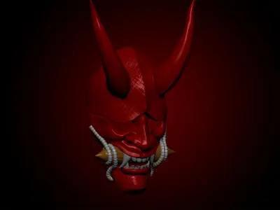 japanese hannya oni demon mask 3D print model