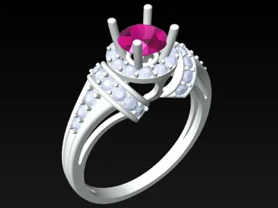 Diamond Ring - Womens Rings - N815019 3D print model
