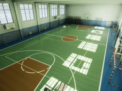 School Gym Low-poly 3D model