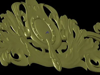Central decor ornament for furniture 3D model Western flower  3D print model