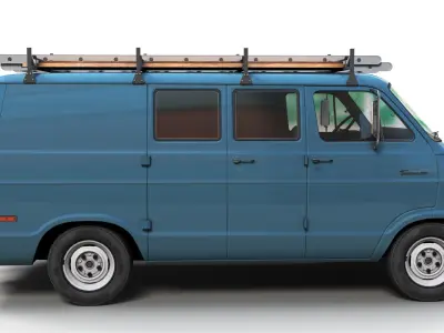 Dodge utility  van Low-poly 3D model