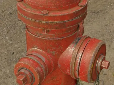 Fire hydrant realistic 2K textures Low-poly 3D model