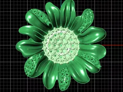 flower pave setting luxury jewelry ring 3D print model