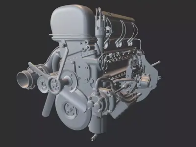 BENZ 300SL Engine 3D print model