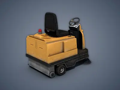 Electric Sweeping Car Low-poly 3D model