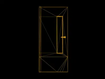 Door Low Poly Game Ready wooden Low-poly 3D model