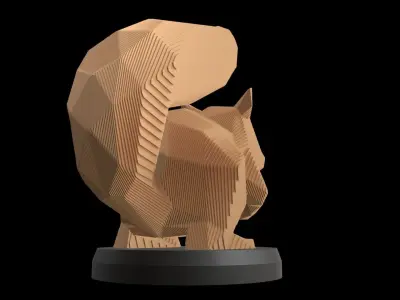 Parametric Squirrel Low-poly 3D model