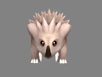 Cartoon Shrew-Hedgehog Low-poly 3D model