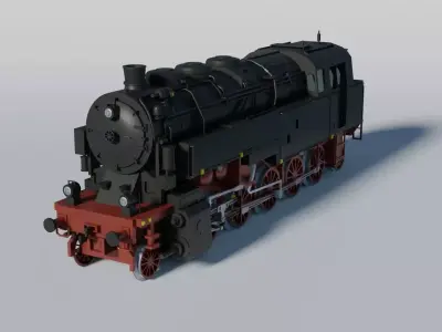  Historical German BR95 steam engine 3D model