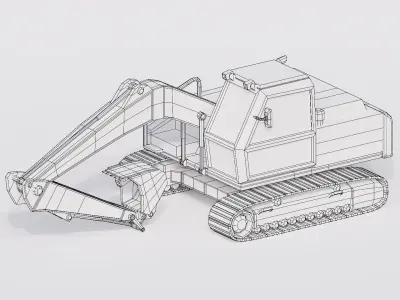 Low Poly Excavator Low-poly 3D model