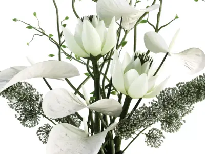 Plants Bouquet Vase Low-poly 3D model