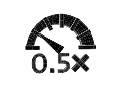 Speed 0 point 5 Symbol v1 001 Low-poly 3D model